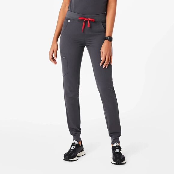 FIGS Women Zamora Jogger Scrub Pants Medium Petite Graphite Gray Drawstring NEW - Picture 1 of 13
